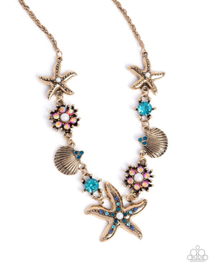 Paparazzi Starfish Song - Blue Necklace & Starfish Single - Blue Bracelet