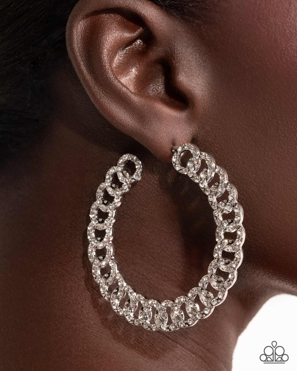 Paparazzi Life of the Party Exclusive July 2024 - Interlocked Icing White Earrings