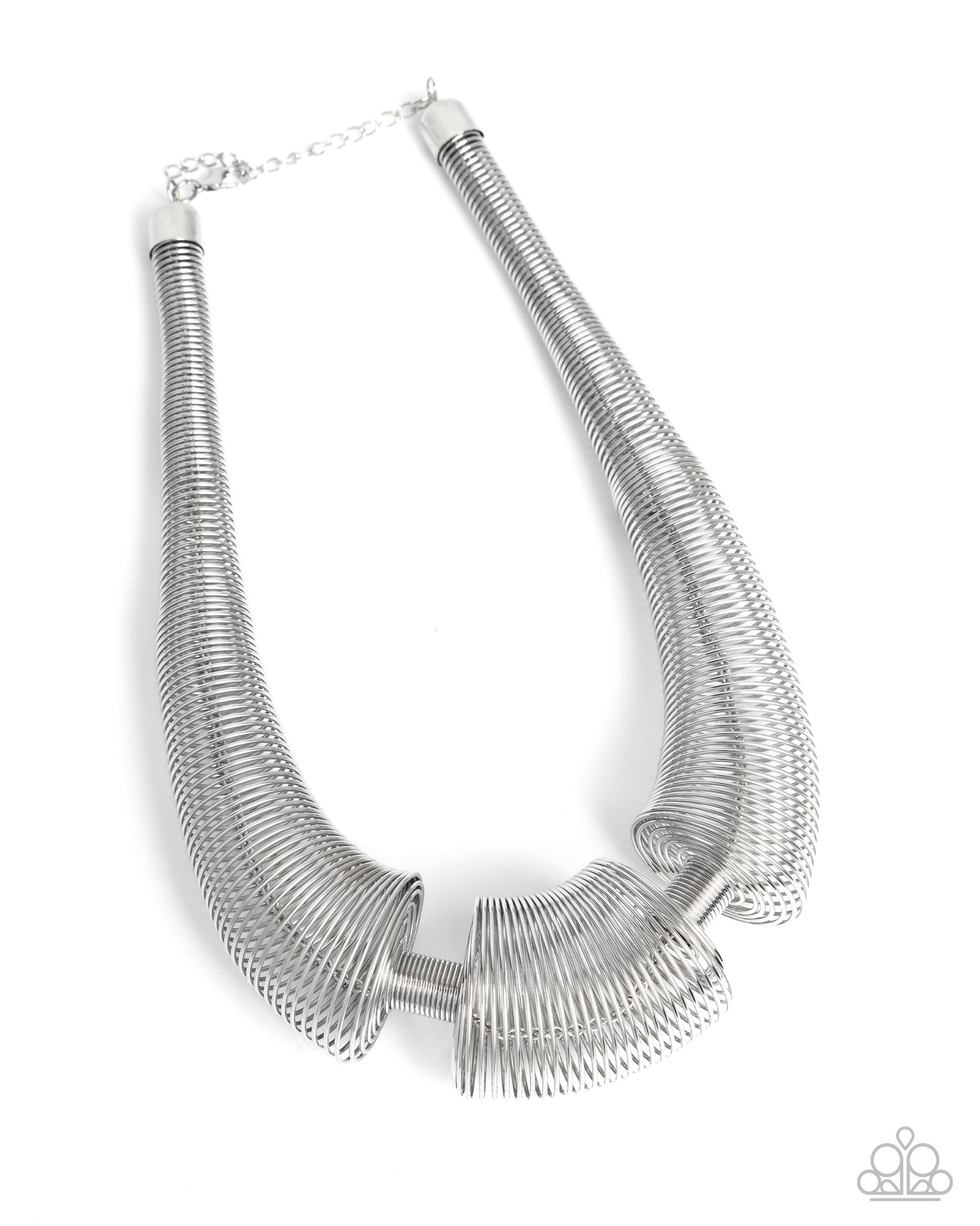 Paparazzi Carefree Coils - Silver Necklace