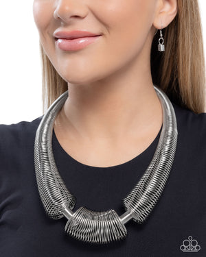 Paparazzi Carefree Coils - Silver Necklace
