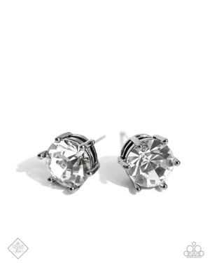 Paparazzi Forceful Facets - Black Earrings