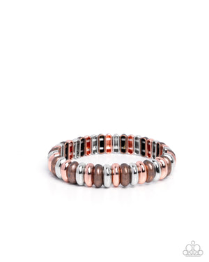 Paparazzi Multicolored Meeting - Copper Bracelet