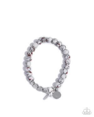 Paparazzi Devout Debut - White Bracelet