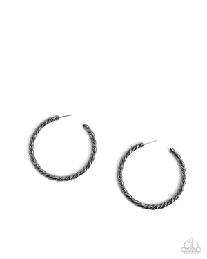 Paparazzi Coiled Class - Black Earrings