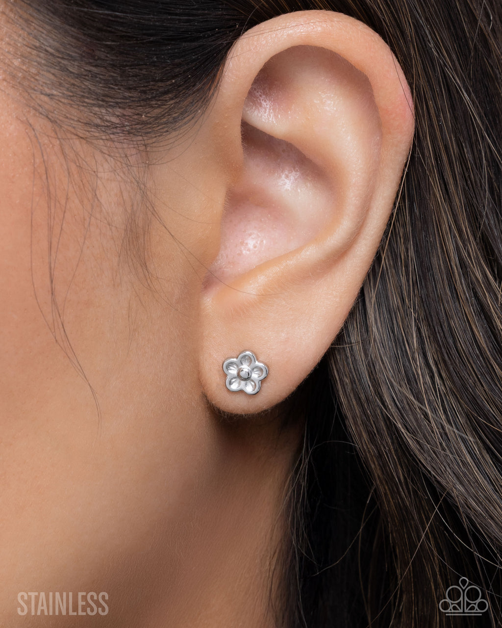 Paparazzi Impending BLOOM - Silver Earrings