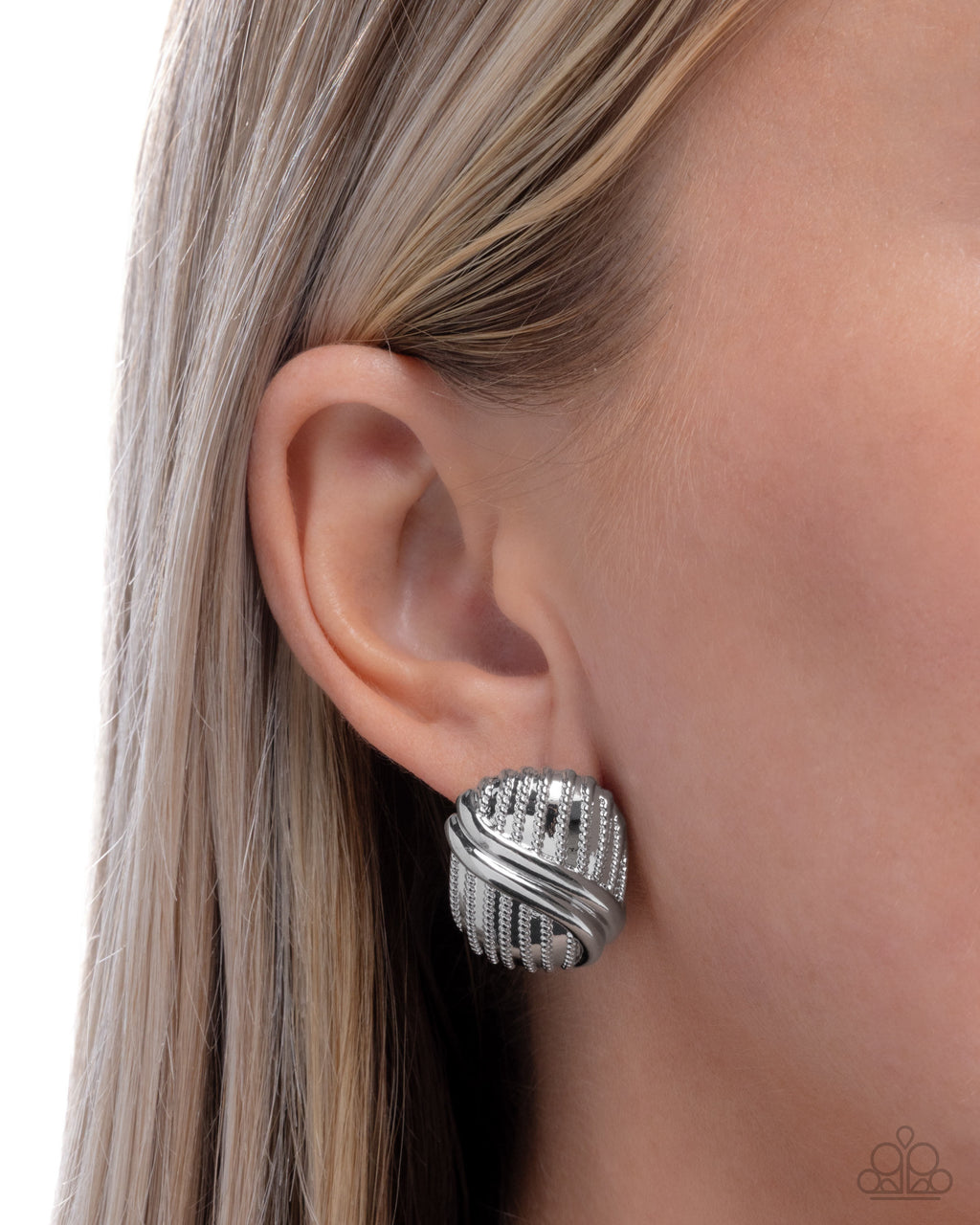 Paparazzi Official Overlay - Silver Earrings