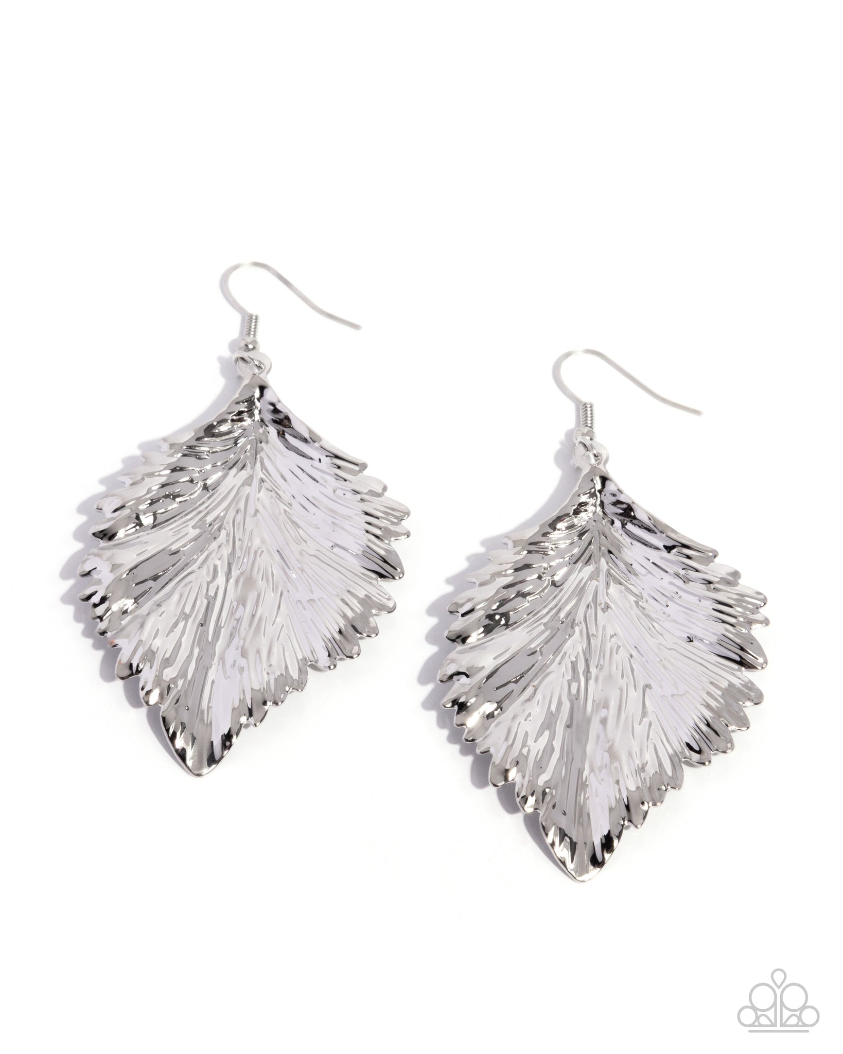 Paparazzi Feathered Flair - Silver Earrings