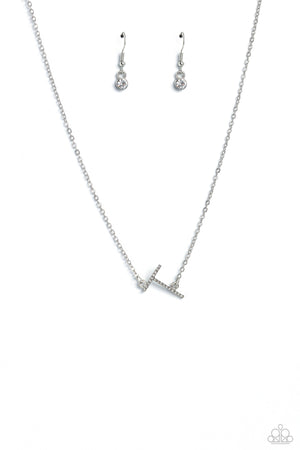 Paparazzi Initially Yours - Silver Necklace (Letter T)