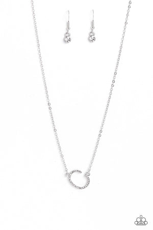 Paparazzi Initially Yours - Silver Necklace (Letter C)