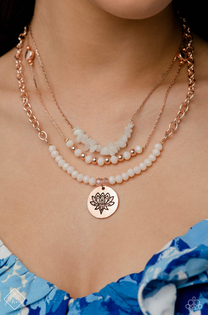 Paparazzi Lotus Luxury - Rose Gold Necklace