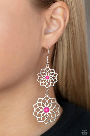 Paparazzi Posh Posy - Pink Earrings