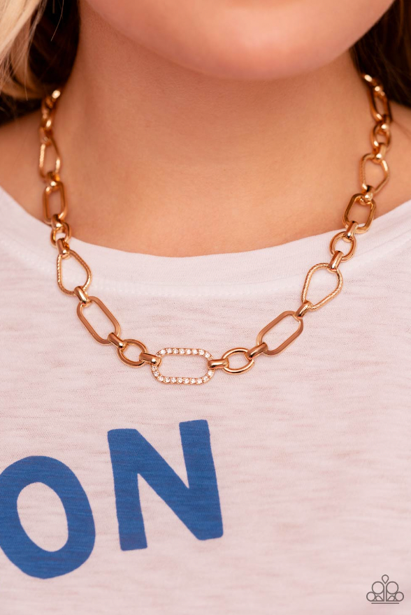 Paparazzi Sentimental Sequence - Gold Necklace