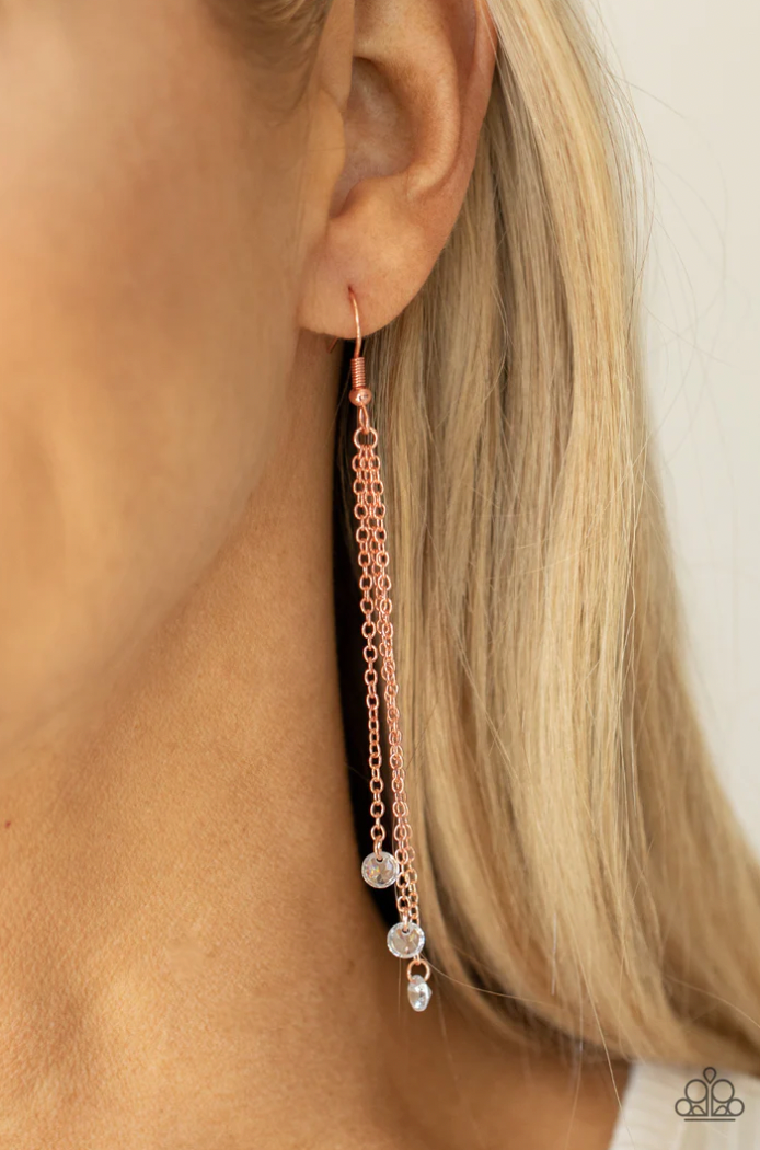 Paparazzi Divine Droplets - Copper Earrings