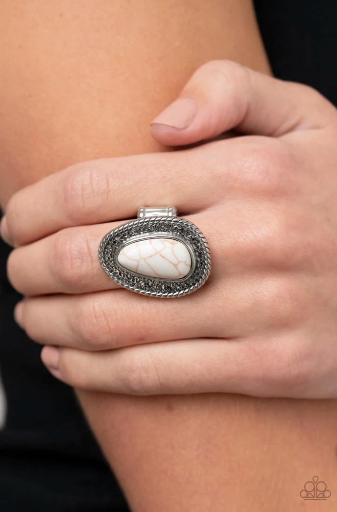 Paparazzi Downtown Desertscape - White Ring