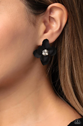 Paparazzi Jovial Jasmine - Black Earrings