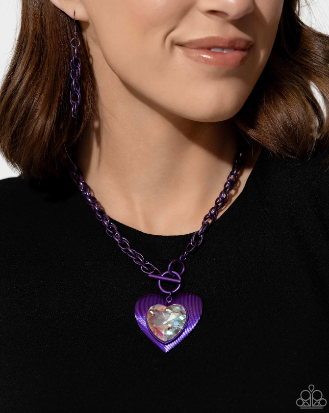 Paparazzi Life of the Party Exclusive March 2024 - Modern Matchup Purple Necklace