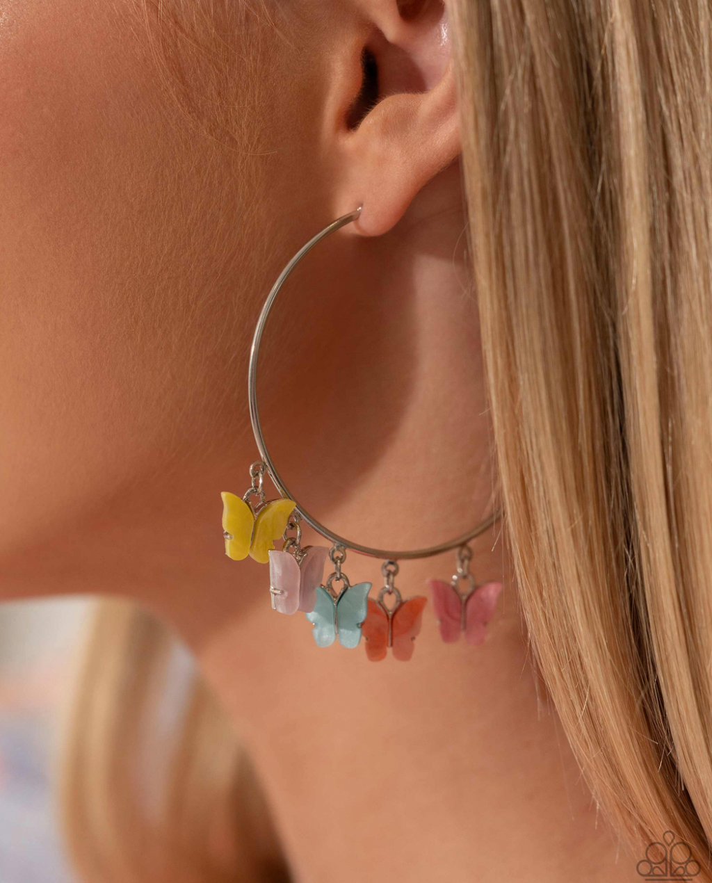 Paparazzi Life of the Party Exclusive April 2024 - Bemusing Butterflies - Multi Hoop Earrings