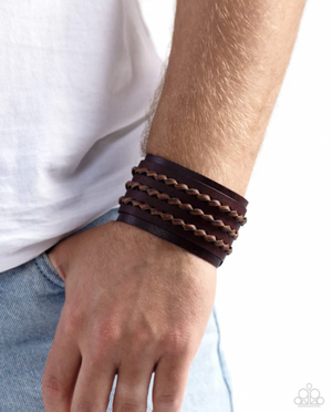 Paparazzi Western Twist - Brown Urban Bracelet