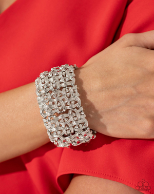 Paparazzi Life of the Party Exclusive September 2024 - Woven Wardrobe Silver Bracelet