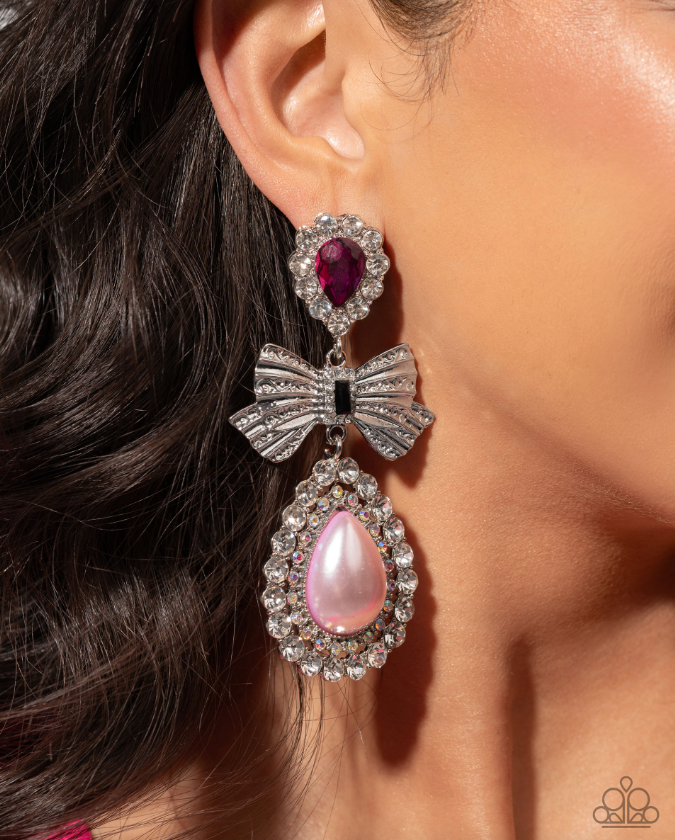 Paparazzi Life of the Party Exclusive February 2025 - Alluring Aesthetic Pink Earrings