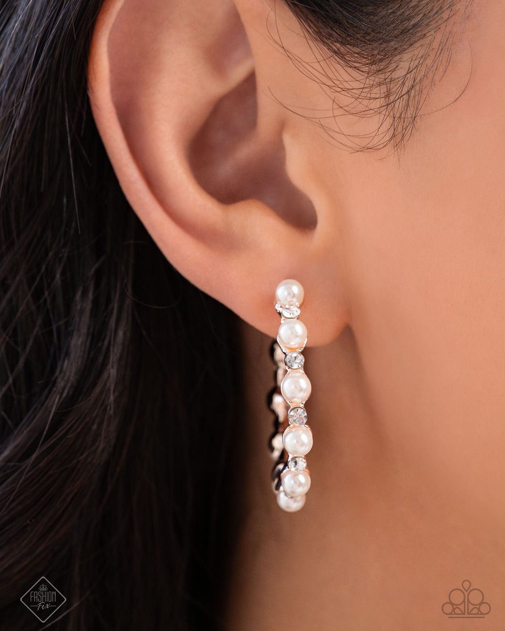 Paparazzi Shimmery Scope - White Earrings