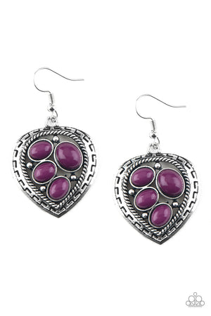 Paparazzi Wild Heart Wonder - Purple Earrings