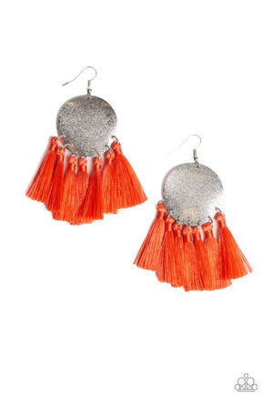 Paparazzi Tassel Tribute - Orange Earrings - Spellbound Jewelz