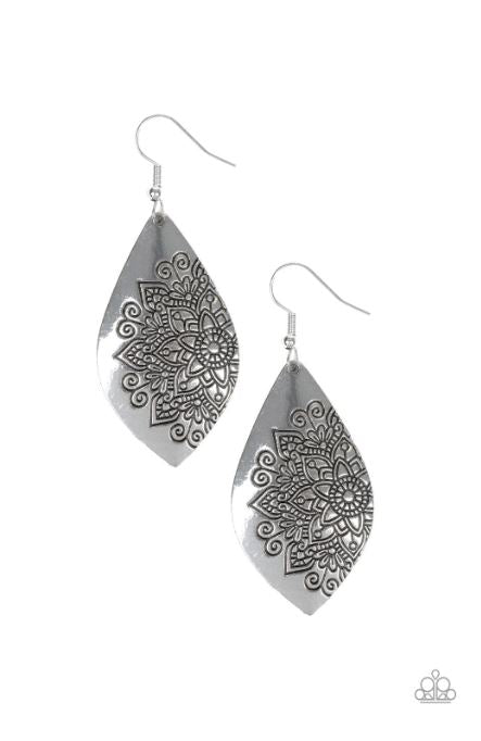 Paparazzi Flowering Mandalas - Silver Earrings - Spellbound Jewelz