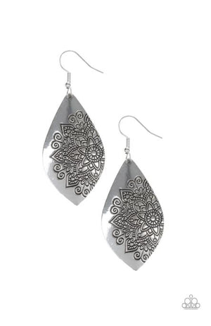 Paparazzi Flowering Mandalas - Silver Earrings - Spellbound Jewelz