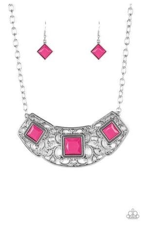 Paparazzi Feeling Inde-PENDANT - Pink Necklace - Spellbound Jewelz