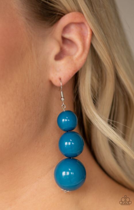 Paparazzi Material World - Blue Earrings - Spellbound Jewelz