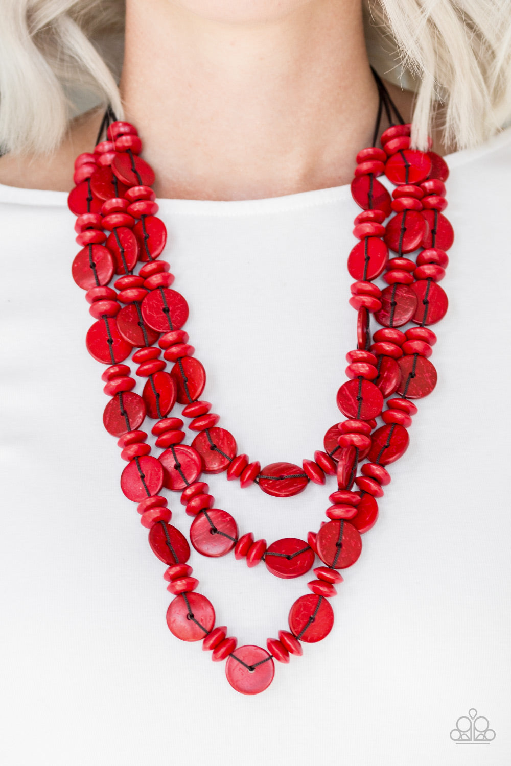 Paparazzi Barbados Bopper - Red Necklace
