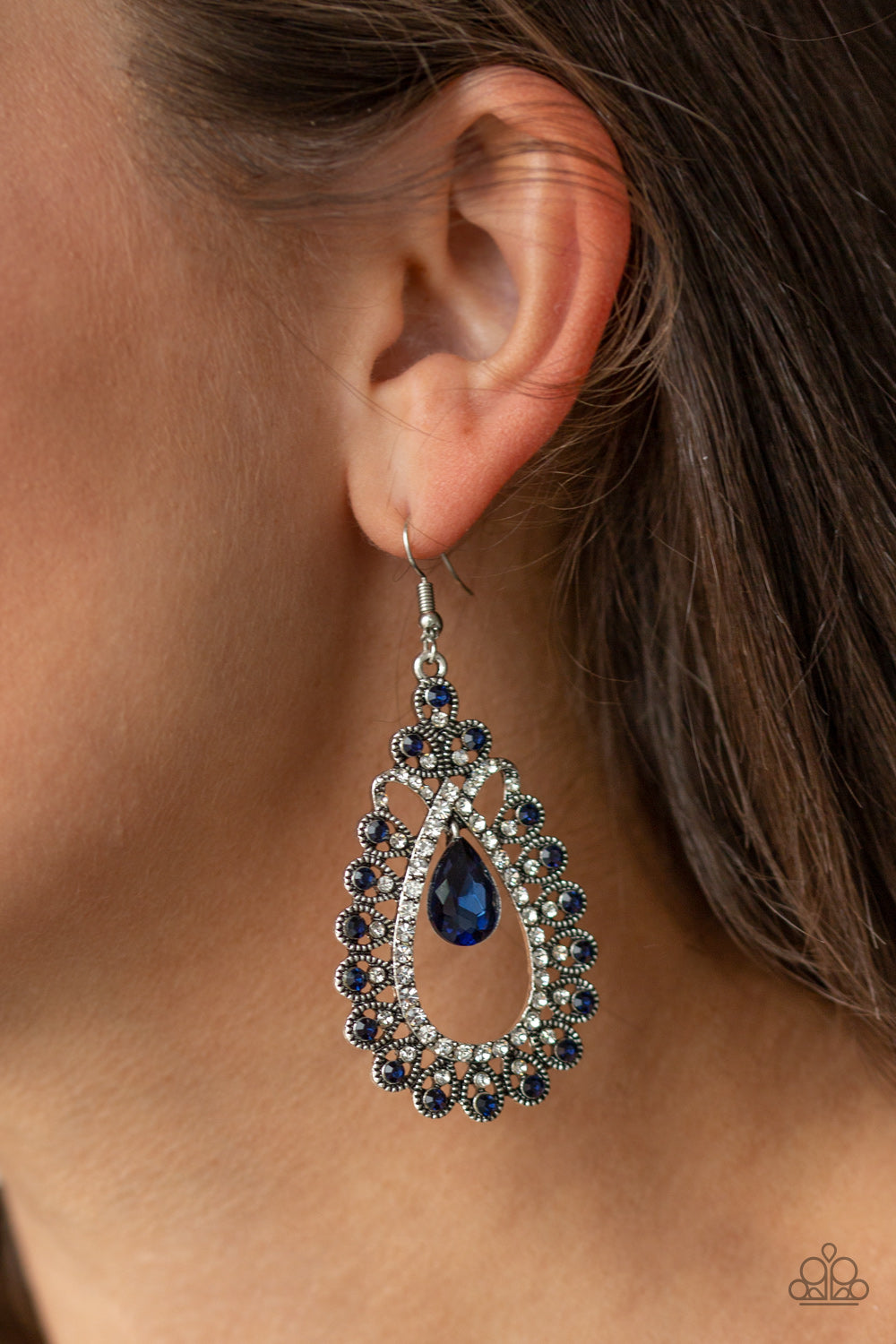 Paparazzi All About Business - Blue Earrings