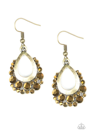 Paparazzi Table For Two - Brass Earrings - Spellbound Jewelz