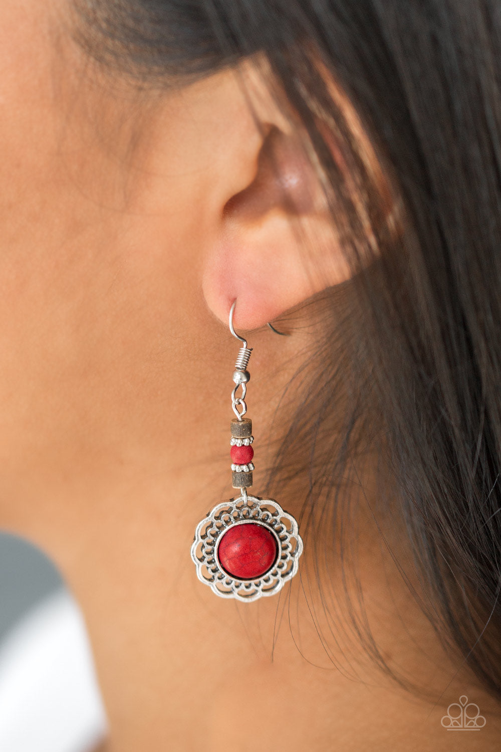 Paparazzi Desert Bliss - Red Earrings