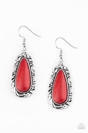 Paparazzi Cruzin Colorado - Red Earrings