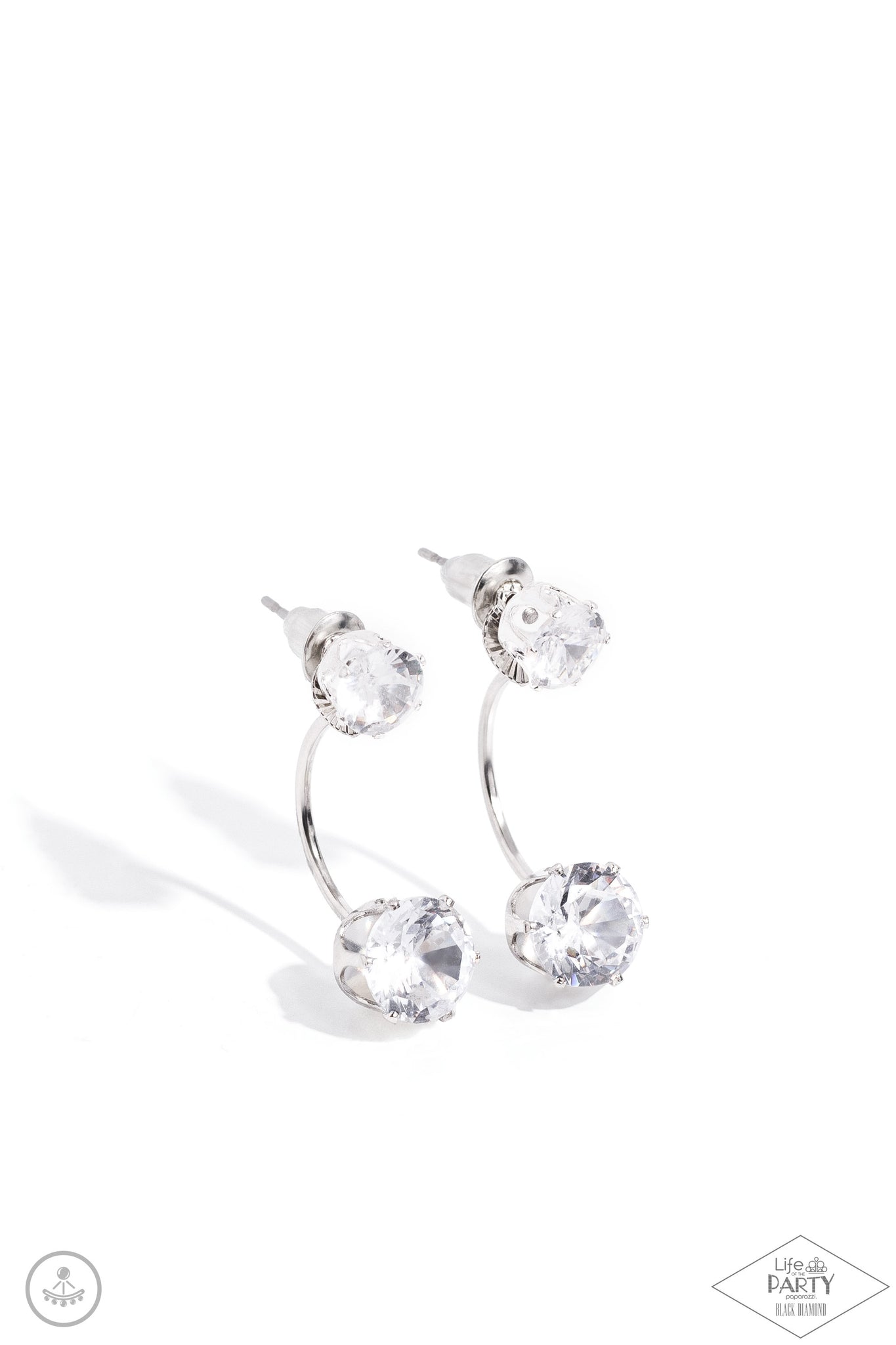 Paparazzi Starlet Squad - White Double-Sided Post Earrings