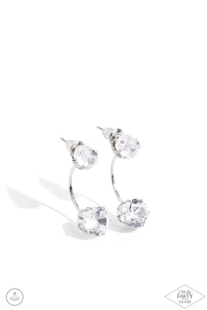 Paparazzi Starlet Squad - White Double-Sided Post Earrings