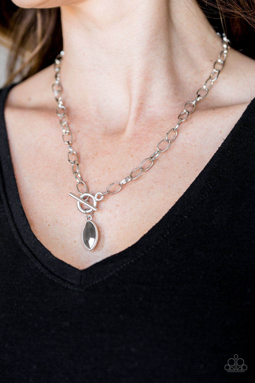 Paparazzi Club Sparkle - Silver Necklace