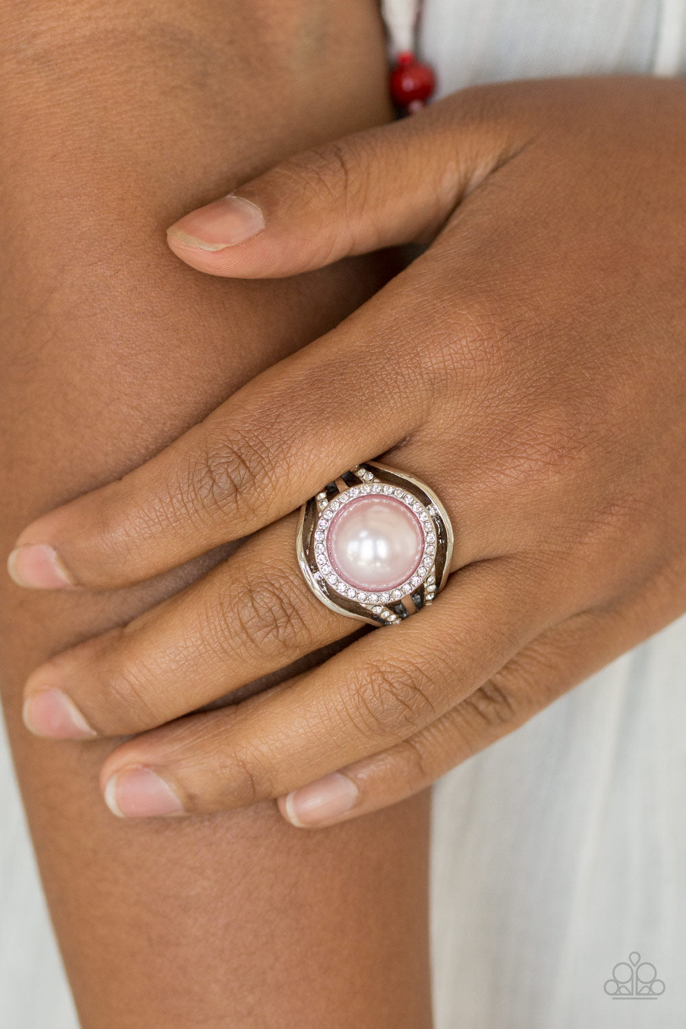 Silver, Pink, Rhinestones