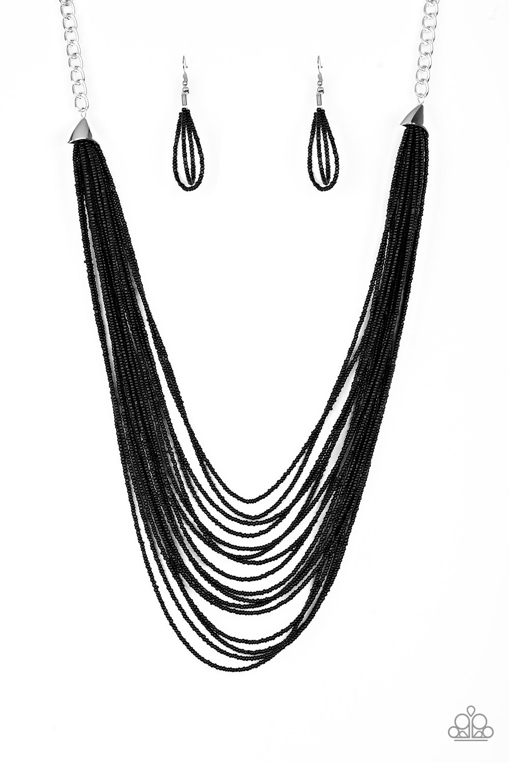 Paparazzi Peacefully Pacific - Black Necklace