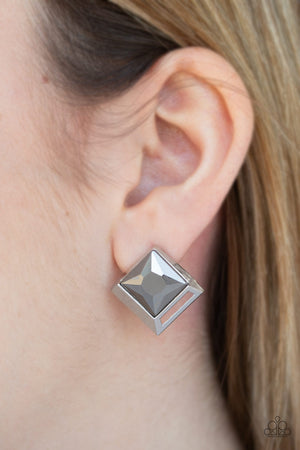 Paparazzi Stellar Square - Silver Earrings