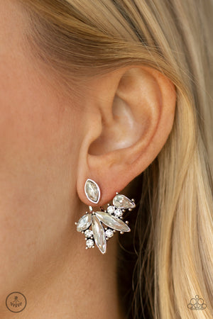 Paparazzi Deco Dynamite - White Earrings