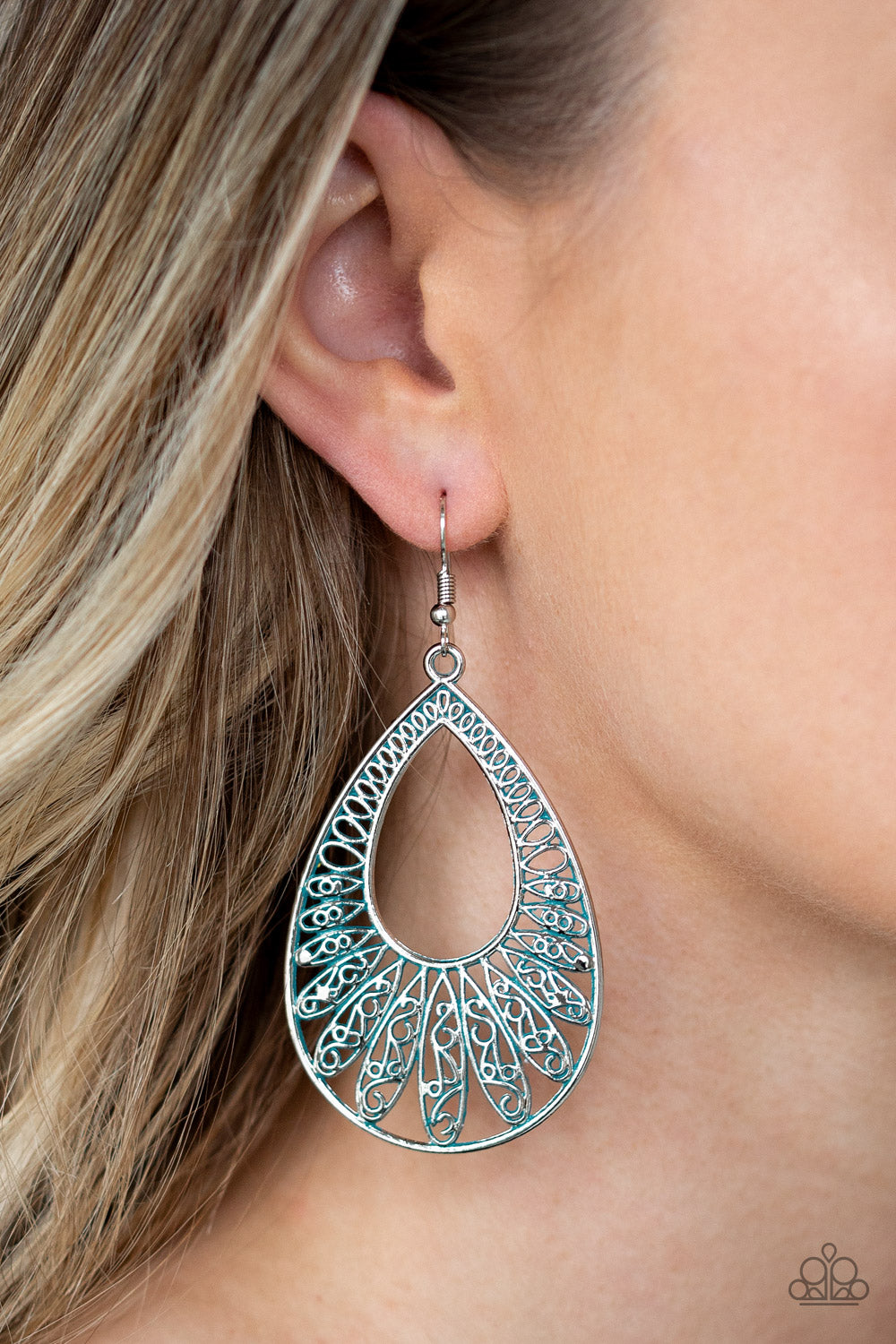 Paparazzi Flamingo Flamenco - Blue Earrings - Spellbound Jewelz