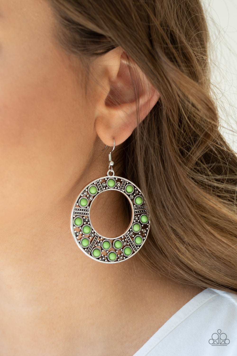 Paparazzi San Diego Samba - Green Earrings