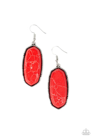 Paparazzi Stone Quest - Red Earrings