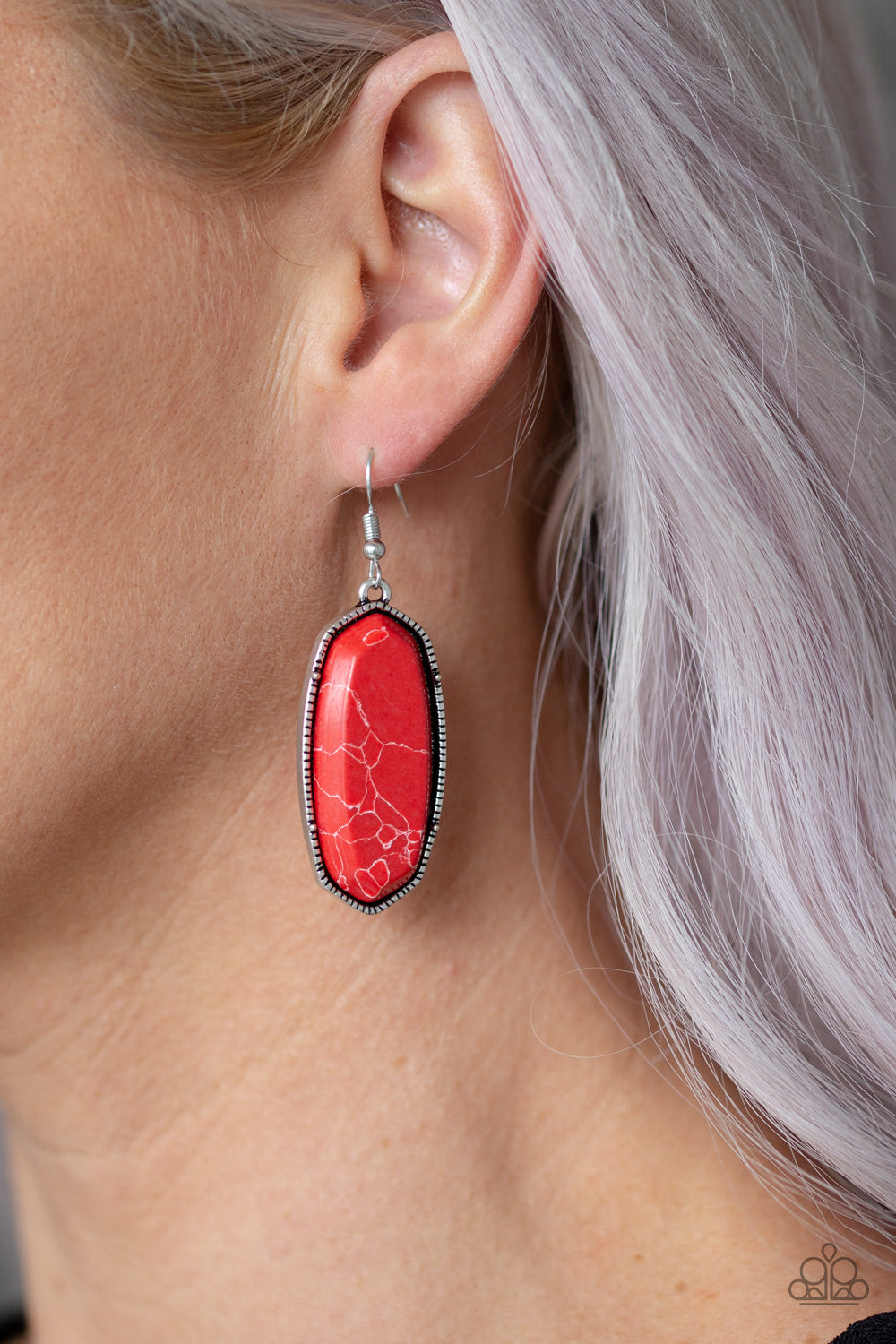Paparazzi Stone Quest - Red Earrings