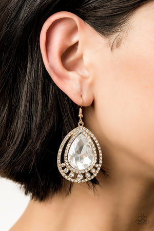 Paparazzi All Rise For Her Majesty - Gold Earrings