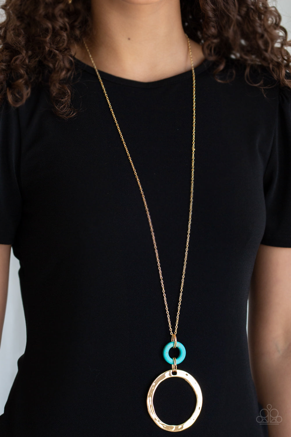 Gold, Turquoise, Hammered