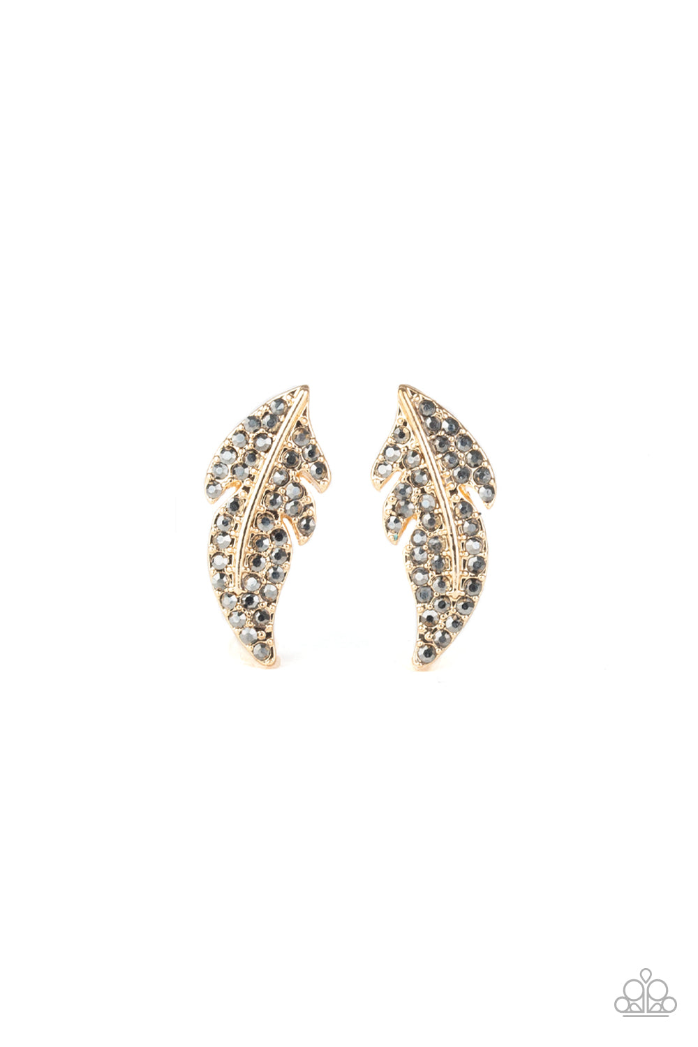Paparazzi Feathered Fortune - Gold Earrings
